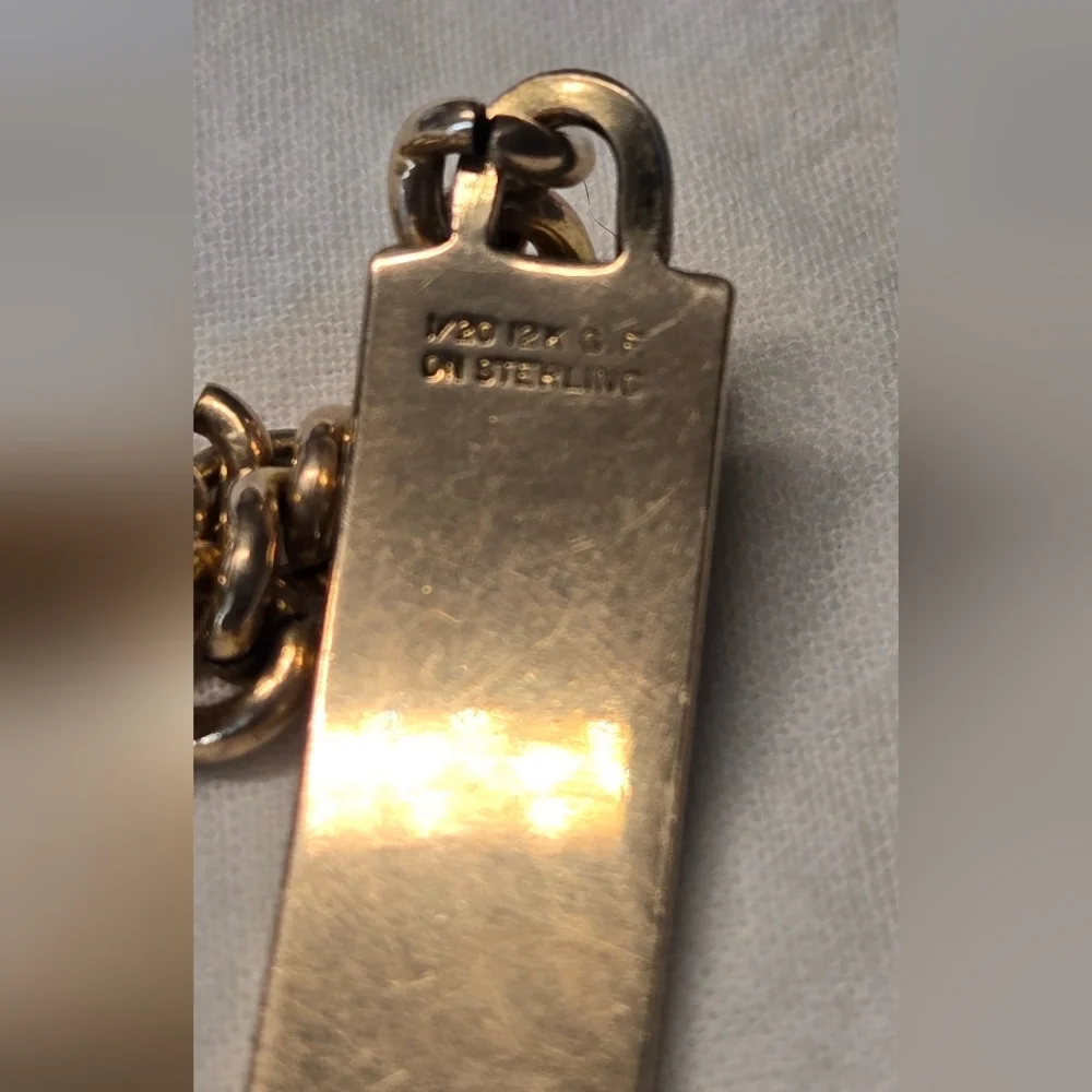 Vtg 1/20 12k G.F On Sterling Bracelet